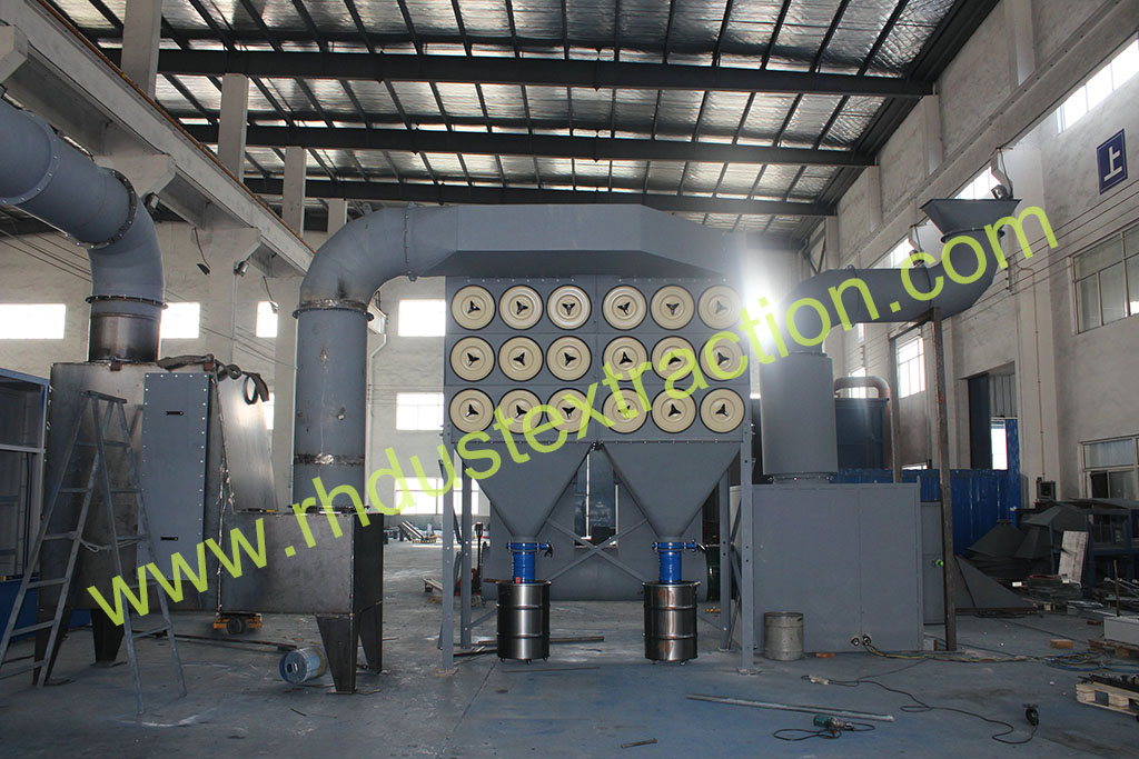 Downflow dust collector pre-isntallation in factory